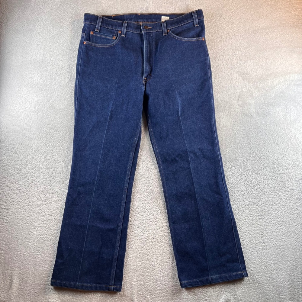 VTG Levis 517 Boot Cut Jeans Black Tab Mens 38x30 (36x28) Blue Dark Wash Y2K